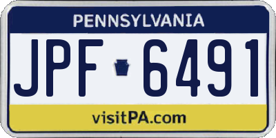 PA license plate JPF6491