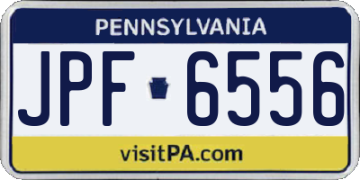 PA license plate JPF6556