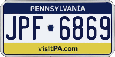 PA license plate JPF6869