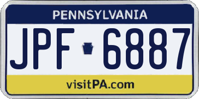 PA license plate JPF6887