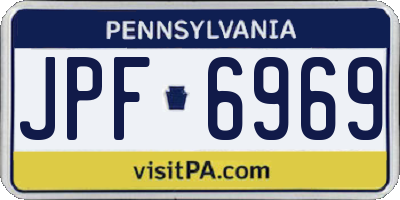 PA license plate JPF6969