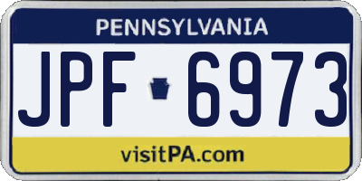 PA license plate JPF6973