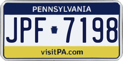 PA license plate JPF7198