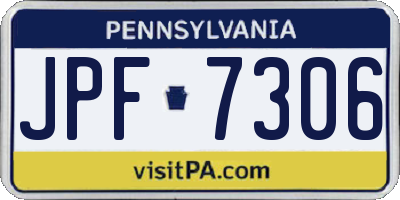 PA license plate JPF7306