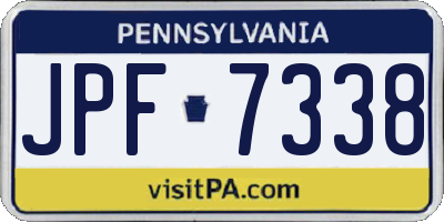 PA license plate JPF7338