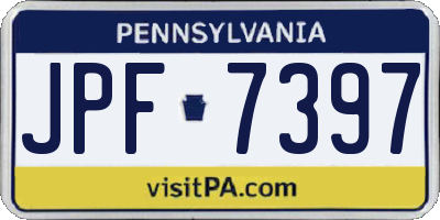 PA license plate JPF7397