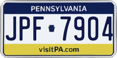PA license plate JPF7904