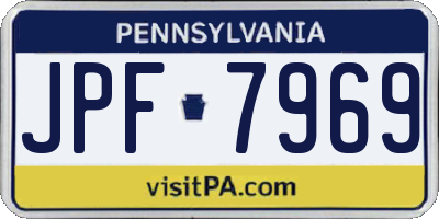 PA license plate JPF7969