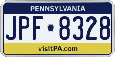 PA license plate JPF8328