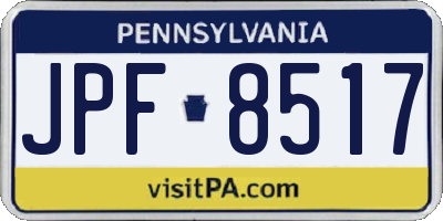 PA license plate JPF8517