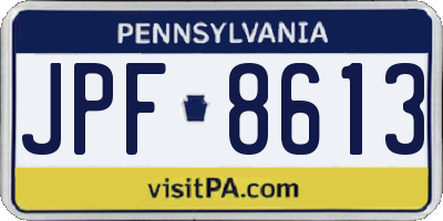 PA license plate JPF8613