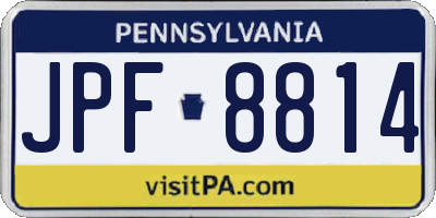PA license plate JPF8814