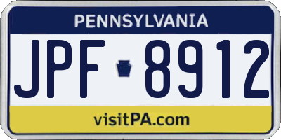 PA license plate JPF8912