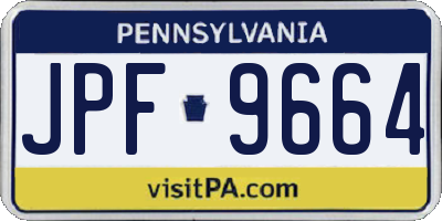 PA license plate JPF9664