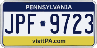 PA license plate JPF9723