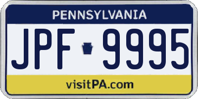 PA license plate JPF9995