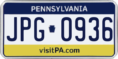 PA license plate JPG0936
