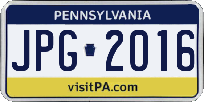 PA license plate JPG2016