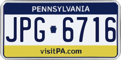 PA license plate JPG6716