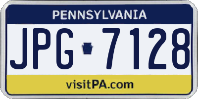 PA license plate JPG7128