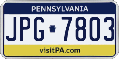 PA license plate JPG7803