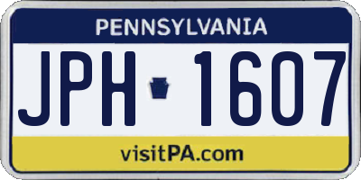 PA license plate JPH1607