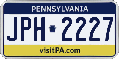 PA license plate JPH2227