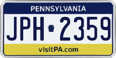 PA license plate JPH2359