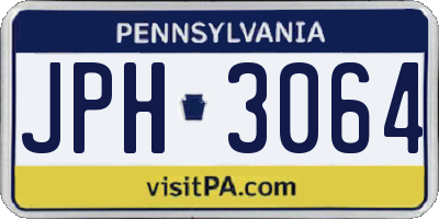 PA license plate JPH3064