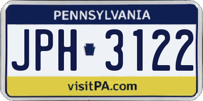 PA license plate JPH3122