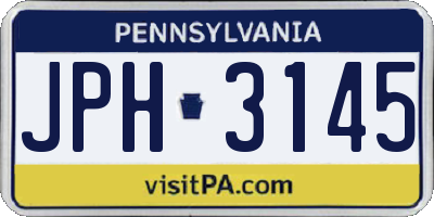 PA license plate JPH3145