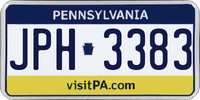 PA license plate JPH3383