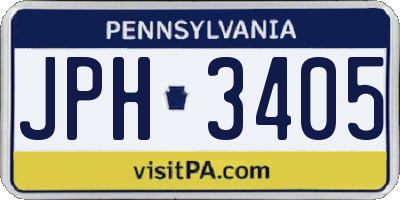 PA license plate JPH3405