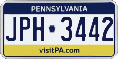 PA license plate JPH3442