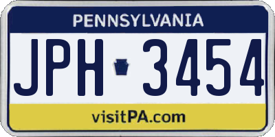 PA license plate JPH3454