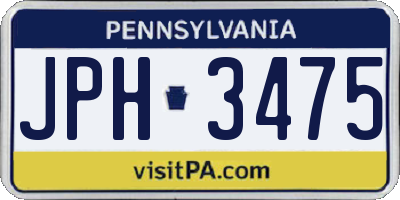 PA license plate JPH3475