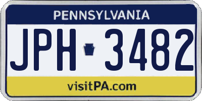 PA license plate JPH3482
