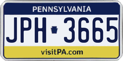PA license plate JPH3665