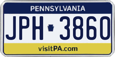 PA license plate JPH3860