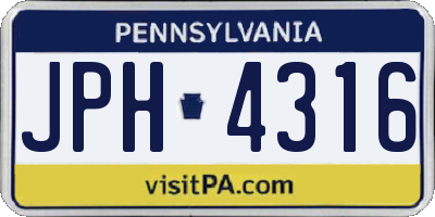 PA license plate JPH4316