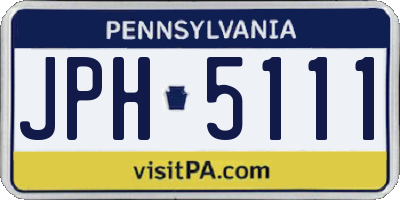 PA license plate JPH5111