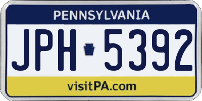 PA license plate JPH5392