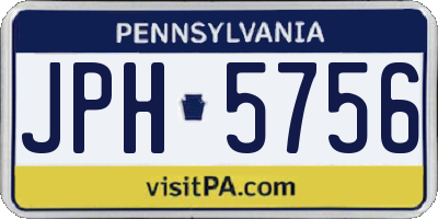 PA license plate JPH5756
