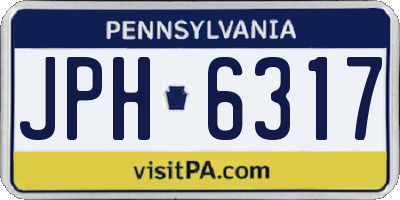 PA license plate JPH6317