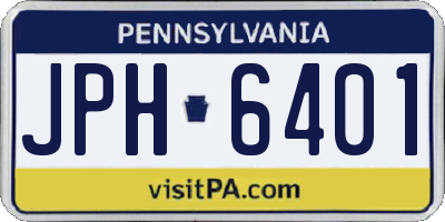 PA license plate JPH6401