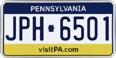 PA license plate JPH6501