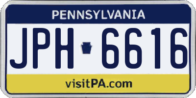 PA license plate JPH6616