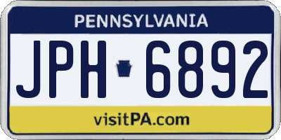 PA license plate JPH6892