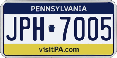 PA license plate JPH7005