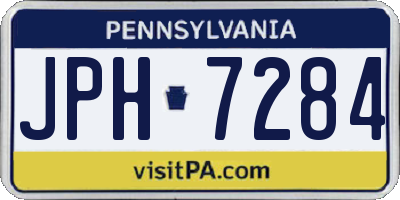 PA license plate JPH7284